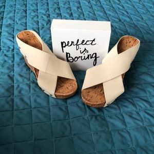 EUC wedge slip on sandal